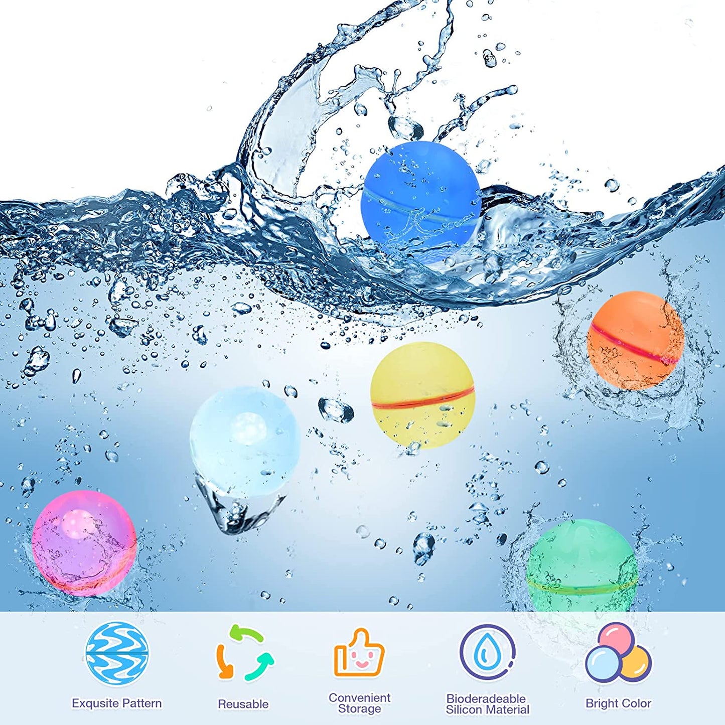DropShop™ Reusable Water Balloons (12 pcs)